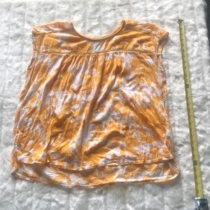 St Johns Bay Gauze Cotton orange IKAT Blouse - PXL